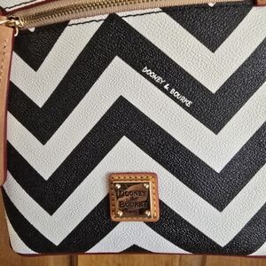 Dooney & Bourke Black and White Chevron Women's Bag Cotton Coated